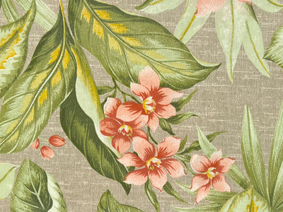 Printed Outdoor Floral on Light Brown