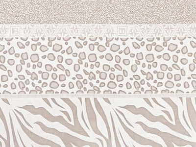 10 Yards of Poly Cotton Sheeting Animals Skins Border Beige