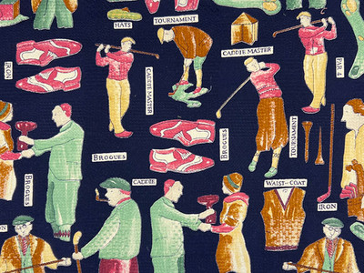 Printed Cotton Golf on Navy