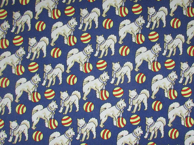 10 Yards of Quilting Cotton Dogs on Cobalt Blue A