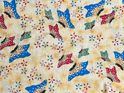 Quilting Cotton Butterflies on Yellow A