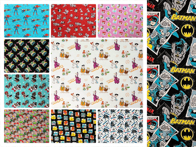10 Yards Assorted Pre-Cut Licensed Quilting Cottons
