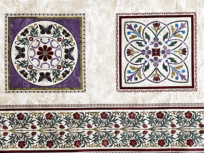 Quilting Cotton Panel on Cream