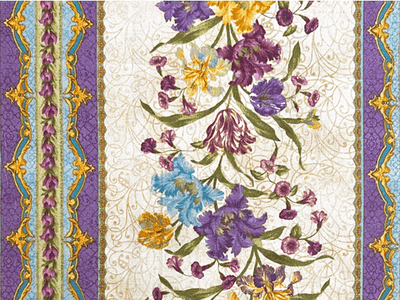 Floral Quilting Cotton on Cream D
