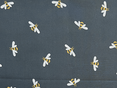 Quilting Cotton Bees on Dark Grey