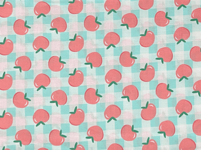 Quilting Cotton Peach on Blue Green