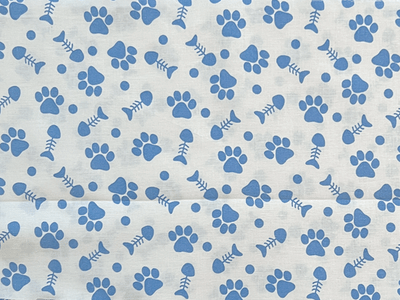 Novelty Quilting Cotton Bones Blue on White