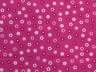 Floral Quilting Cotton on Dark Pink
