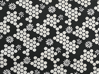 Floral Quilting Cotton on Black