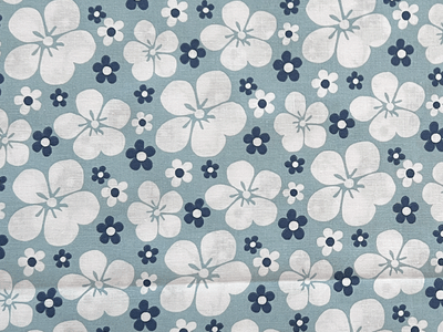 Floral Quilting Cotton on Blue