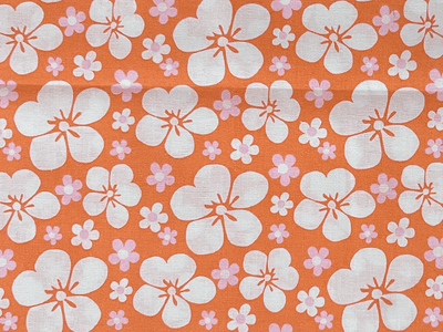 Floral Quilting Cotton on Orange