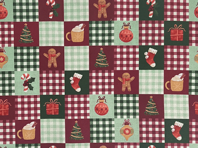 Christmas Check Green Burgundy