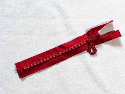 Swarovski Austrian Zipper Crystal/Red (7.5")