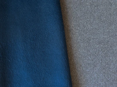 Reversible Two Tone Melton Yale Blue Grey