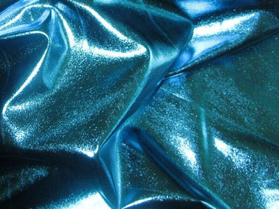 Pool Blue Metallic Foil Stretch Fashion Lame Fabric - OneYard