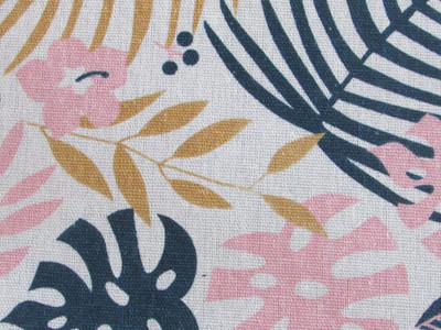 Printed Cotton Linen Floral 26C