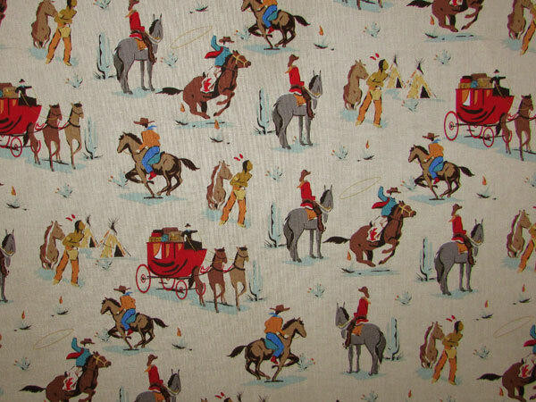 Novelty-Quilting-Cotton- Cowboys and Indians 134D - fabric fabric