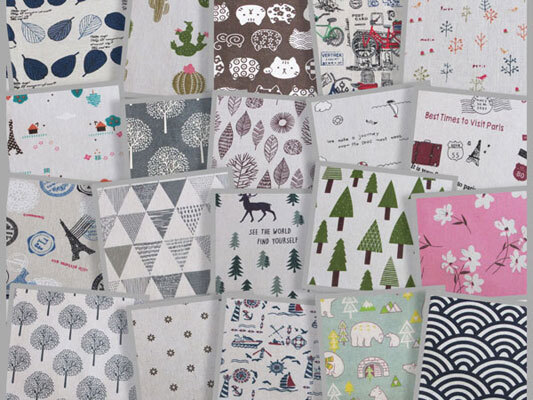 printed cotton linen , linen by the yard