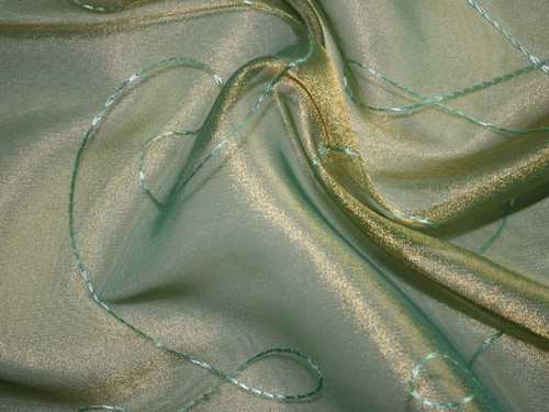 Green Magenta Metallic Organza Fabric main image 1