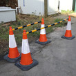 Telescopic Demarcation Poles 110cm - 220cm Yellow/Black 10cm Diameter rings