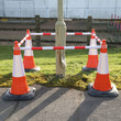 Telescopic Demarcation Poles 110cm - 220cm Yellow/Black 10cm Diameter rings