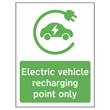 Electric Vehicle Recharging Point Only Traffic Sign