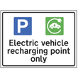 Electric Vehicle Recharging Point Only Traffic Sign - RPVC