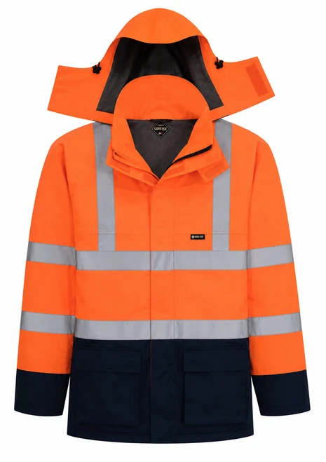 Velocity Jacket - Sun-Safe GORE-TEX Hi-Visibility Orange/Navy Waterproof