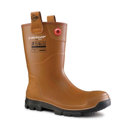 Dunlop Purofort RigPRO Full Safety Fur lining Wellington Brown/Black