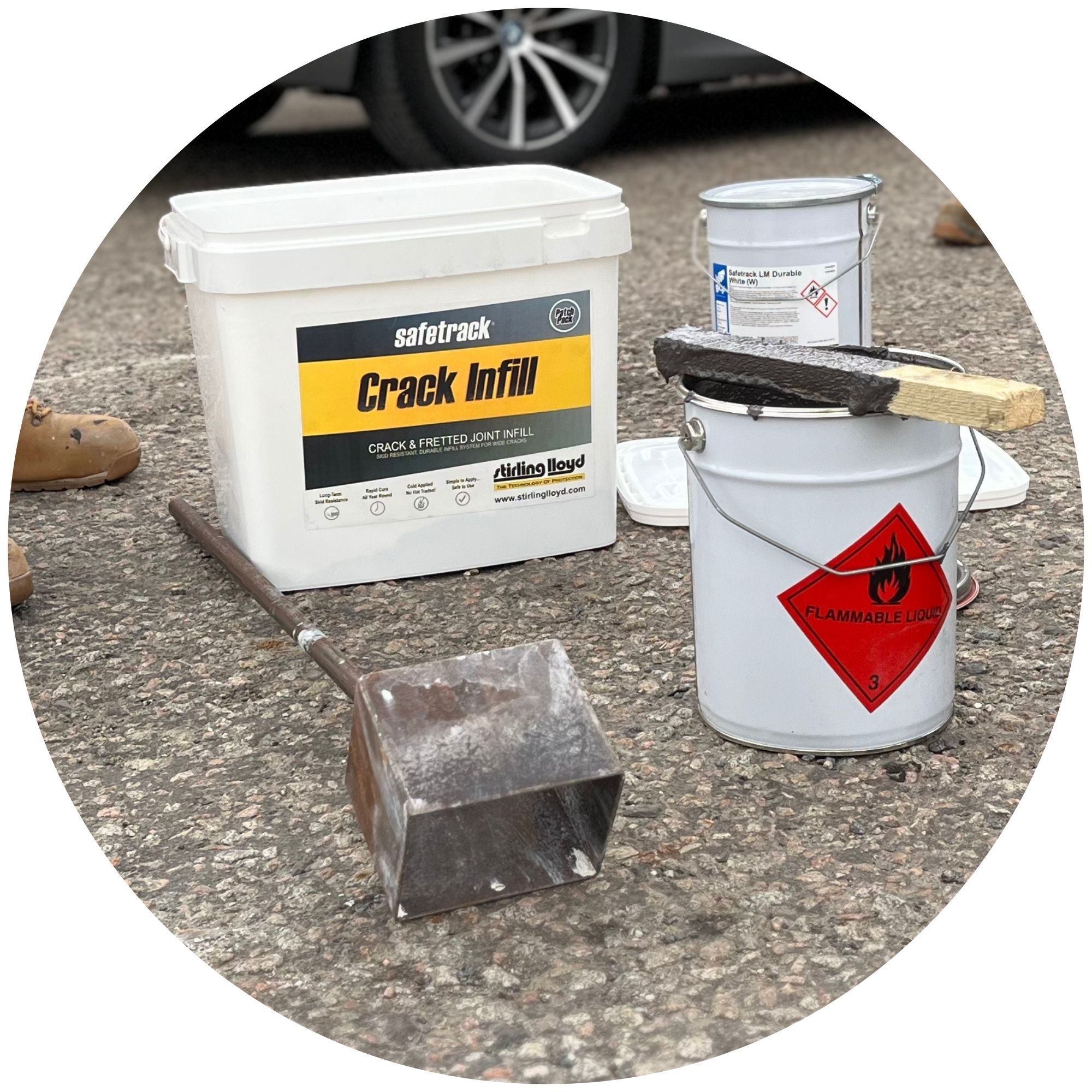 Applying resin