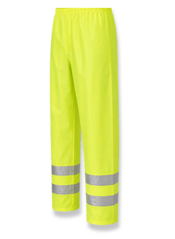 High-visibility yellow work trousers