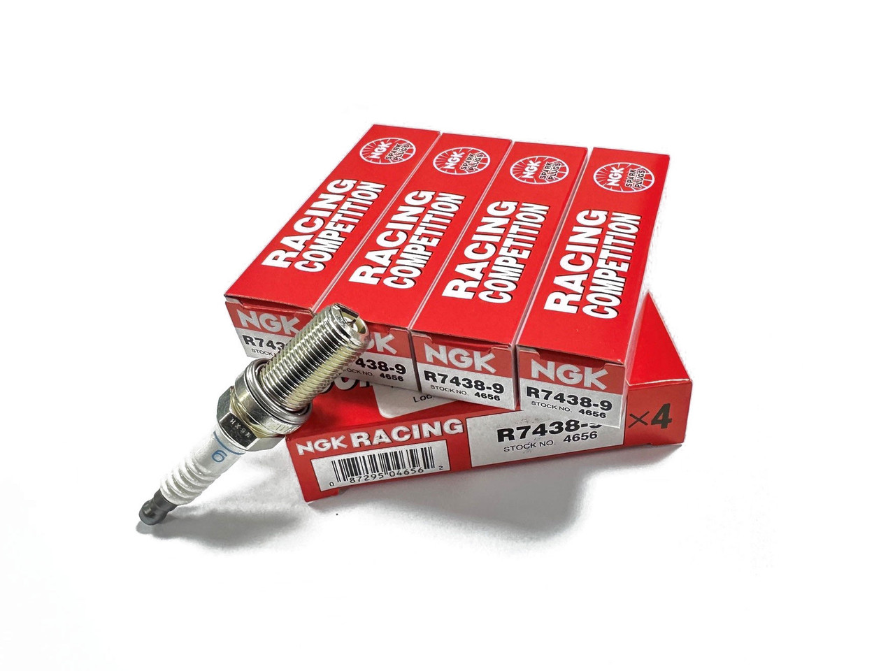 NGK Competition R7438-9 (x4) Angled Ground Strap Spark Plug Set