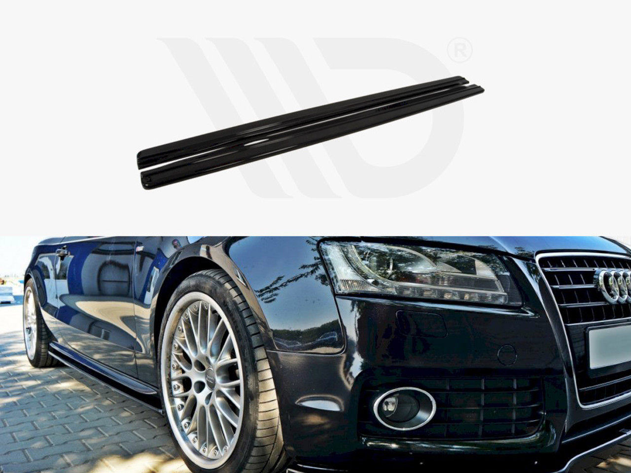 Maxton Design Gloss Black Side Skirts Diffusers Audi S5 / A5 / A5 S-Line 8T  / 8T Fl - Awesome GTI - Volkswagen Audi Group Specialists