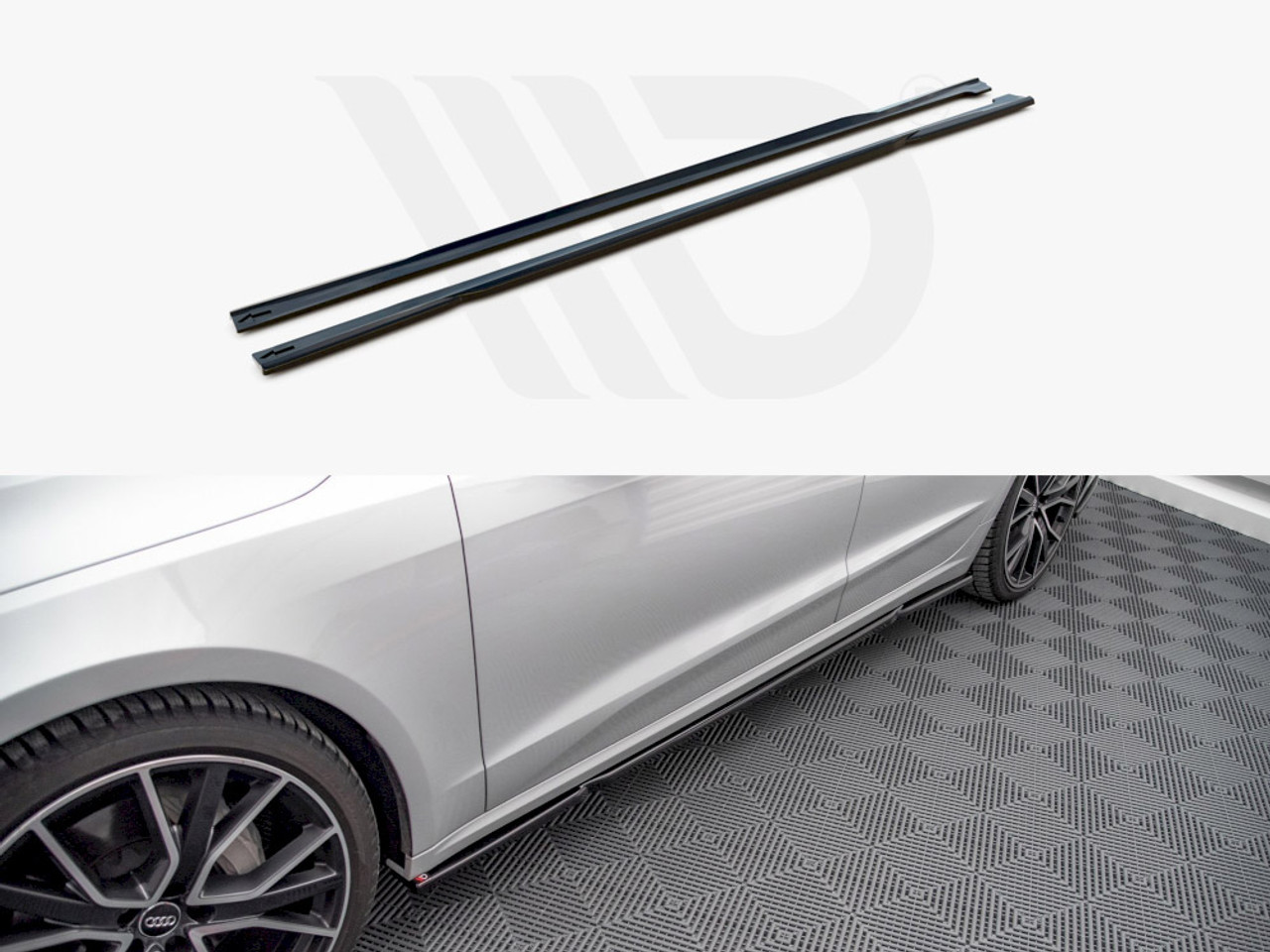 Side Skirts Diffusers Audi S4 / A4 S-Line B9 - Gloss Black Gloss