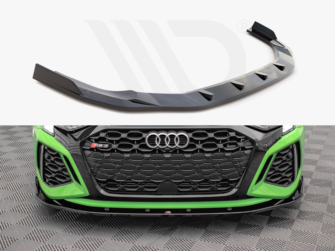 Maxton Design Gloss Black Front Splitter V.2 Audi RS3 8Y (2020