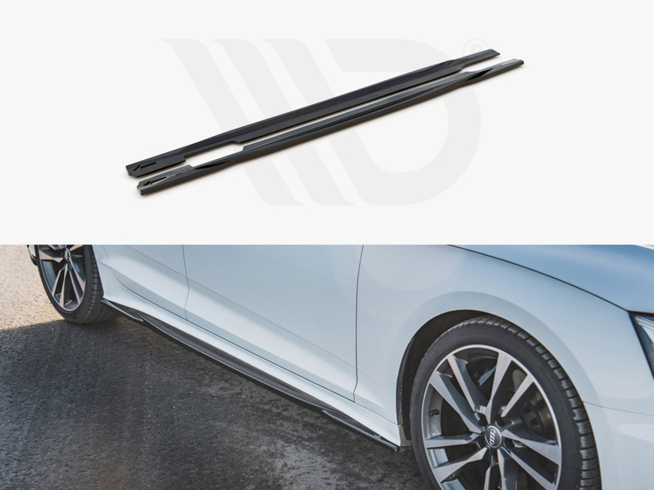 Maxton Design Gloss Black Side Skirts Diffusers Audi S5 / A5 S