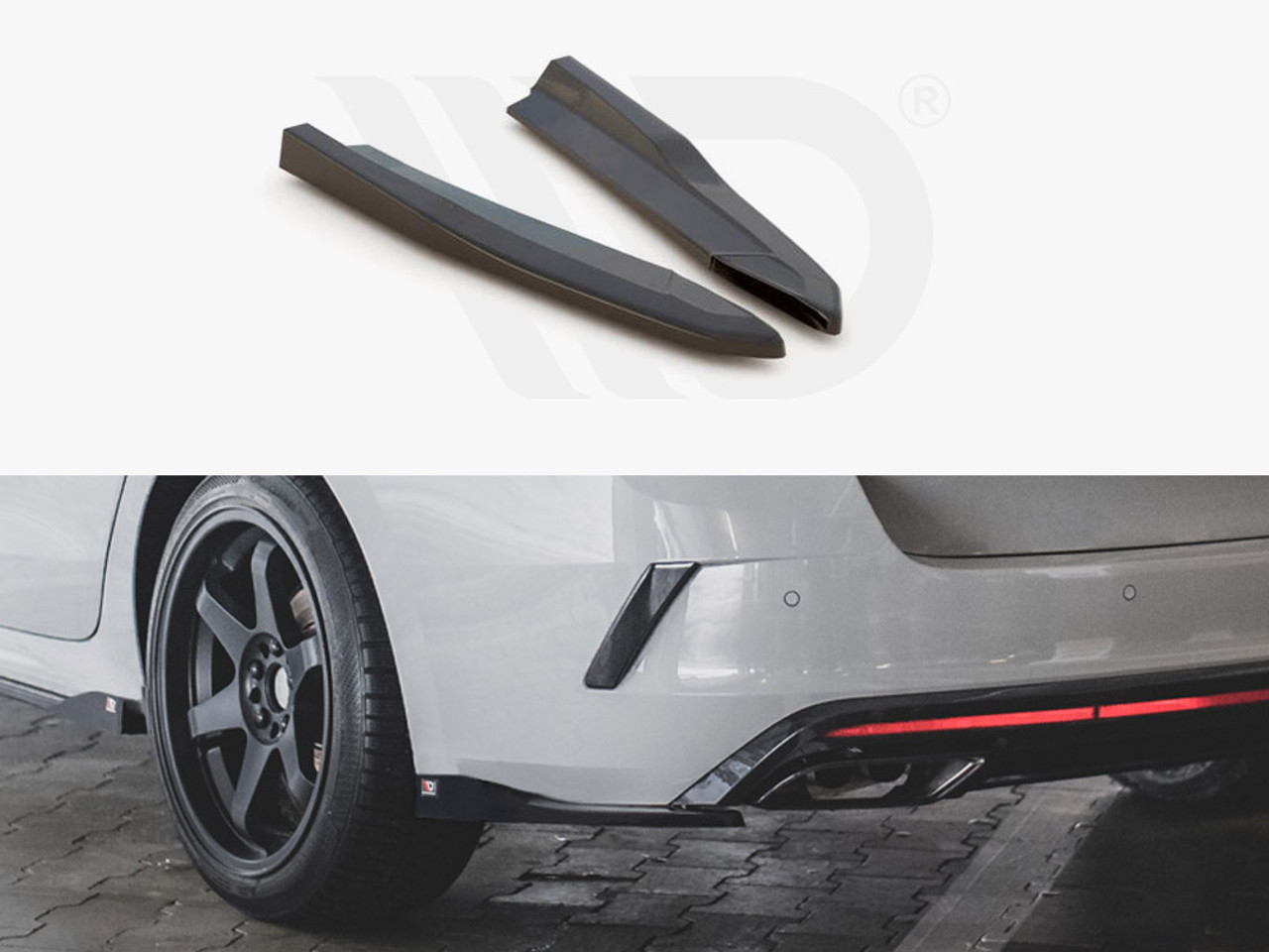Maxton Design Gloss Black Rear Side Splitters V3 Skoda Octavia Rs Mk4  (2020-) - Awesome GTI - Volkswagen Audi Group Specialists