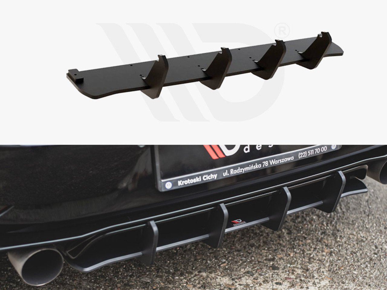 Maxton Design Black Maxton Racing Rear Diffuser VW Golf Mk7.5 GTI Tcr  (2019-2020) - Awesome GTI - Volkswagen Audi Group Specialists