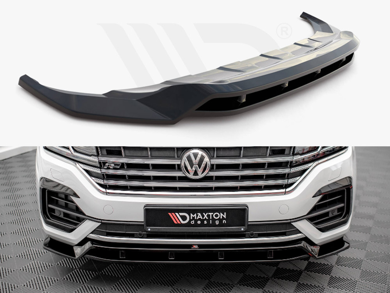 For VW Tiguan Mk2 R-Line Rear Side Diffusers Splitters Maxton Design Gloss  Black