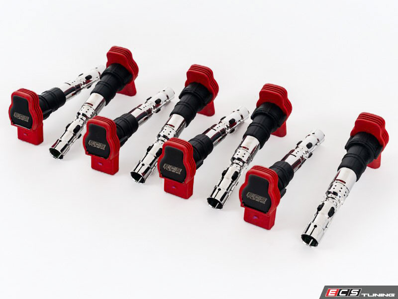 ECS Tuning Red Ignition Coil Pack Set for 4.2 V8 Audi S4 (B6) and
