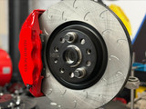 Vagbremtechnic Front Brake Kit - 4 Piston Brembo Caliper - 340x30mm OE 1 Piece Discs - PQ35 / MQB