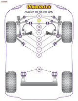 Powerflex Black Front Upper Arm To Chassis Bush Camber Adjustable - A4 2WD (1995-2001) - PFF3-203GBLK