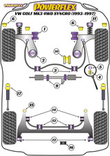 Powerflex Front Strut, Top Mount - Golf Mk3 4WD Syncro (1993 - 1997) - PFF85-239
