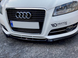 Maxton Design Gloss Black Front Splitter Audi A3 8P Facelift (2008-2013)