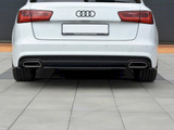 Maxton Design Gloss Black Central Rear Splitter Audi A6 C7 Avant Sline Facelift (2014- 2018)