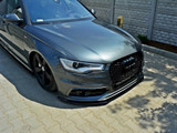 Maxton Design Gloss Black Front Splitter V.1 Audi S6 / A6 C7 S-Line (2011-2014)