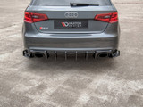 Maxton Design Black + Gloss Flaps Maxton Racing Rear Side Splitters (+Flaps) Audi RS3 8V Sportback (2015-2016)