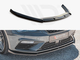 Maxton Design Gloss Black Front Splitter V6 Seat Leon Cupra/ Fr Mk3 Facelift (2017-2019)