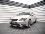 Maxton Design Gloss Black Front Splitter V.2 Seat Leon Mk3 (2012-2016)