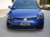 Maxton Design Gloss Black Front Splitter V.8 VW Golf 7 R Facelift (2017-Up)